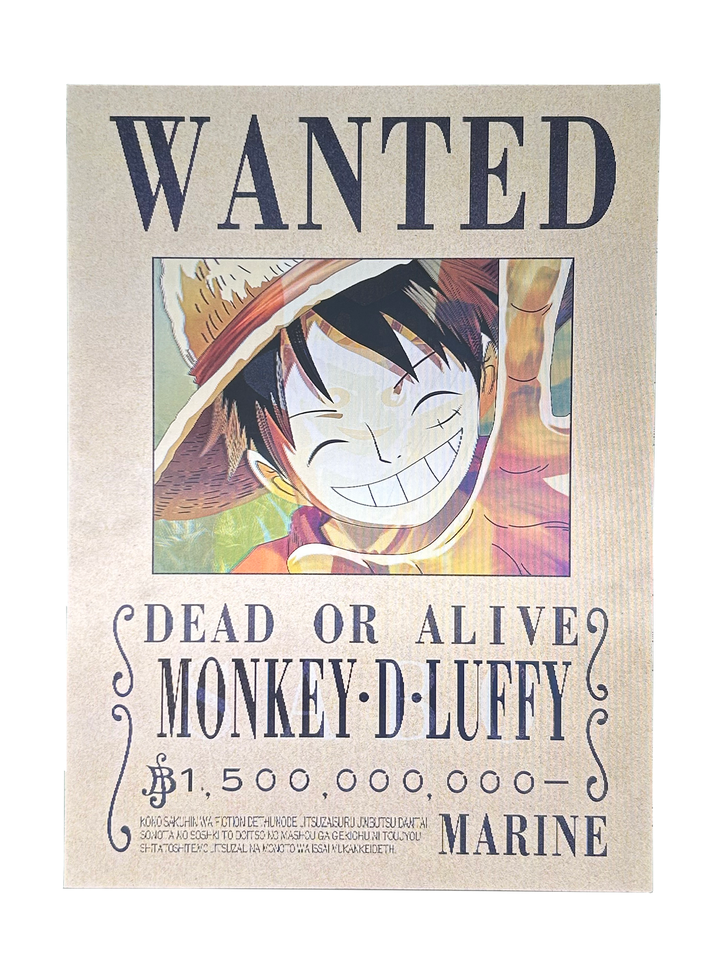 Póster Wanted One Piece (Efecto 3D Lenticular)