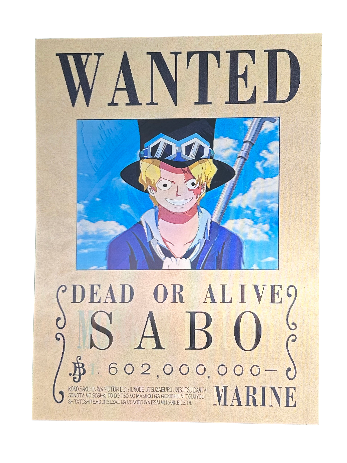 Póster Wanted One Piece (Efecto 3D Lenticular)